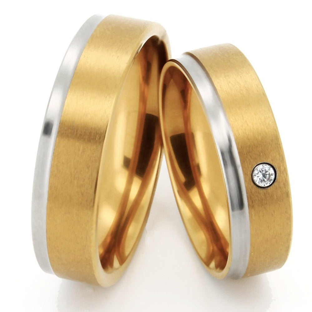 Eheringe & Trauringe Titan IP Gold mit Diamant - TICO