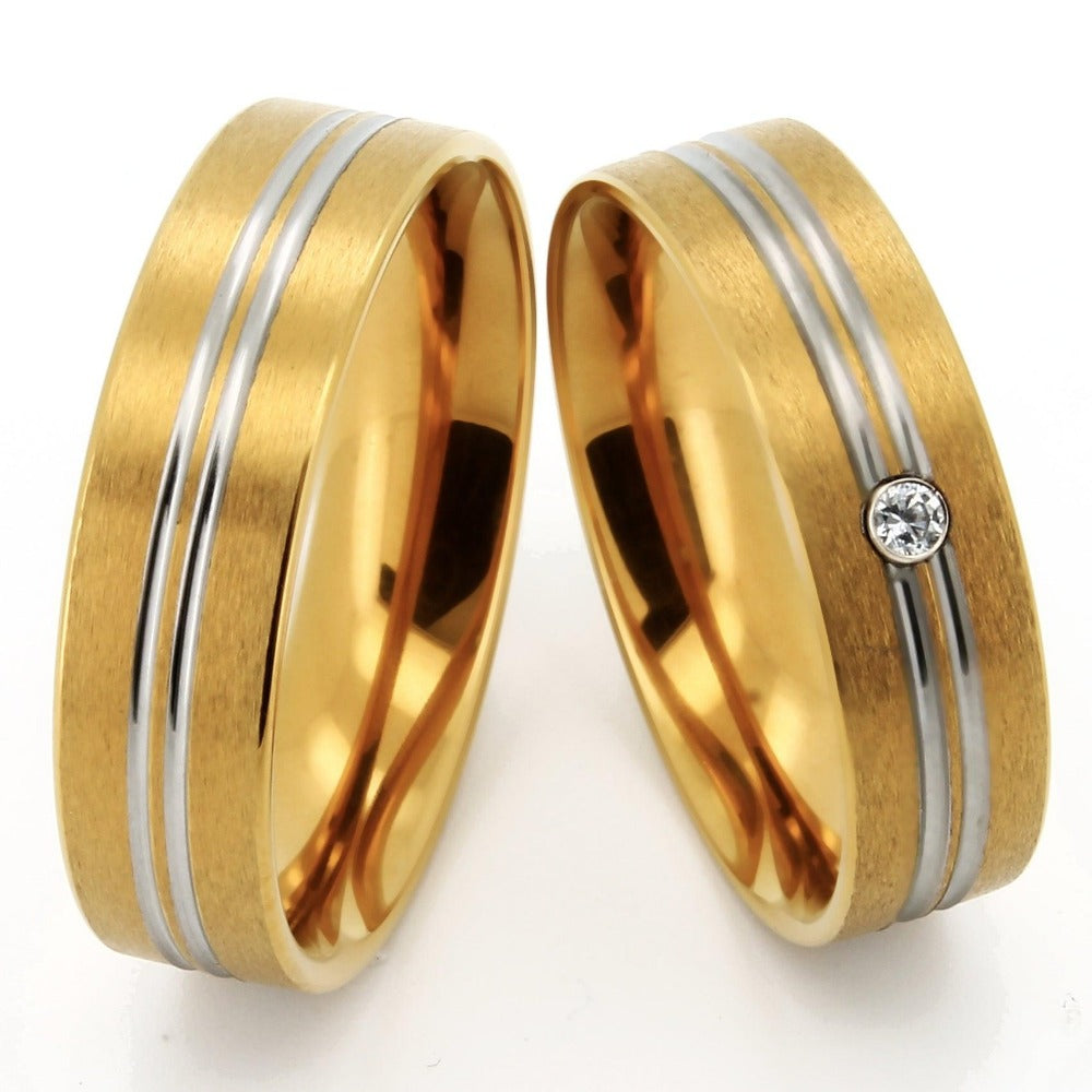 Eheringe & Trauringe Titan IP Gold mit Diamant - TICO