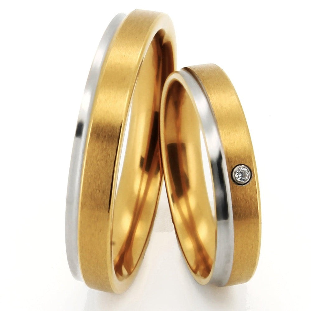 Eheringe & Trauringe Titan IP Gold mit Diamant - TICO