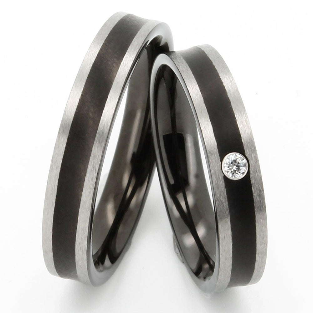 Eheringe & Trauringe Titan Schwarz ERS06SMBRF20 - TICO