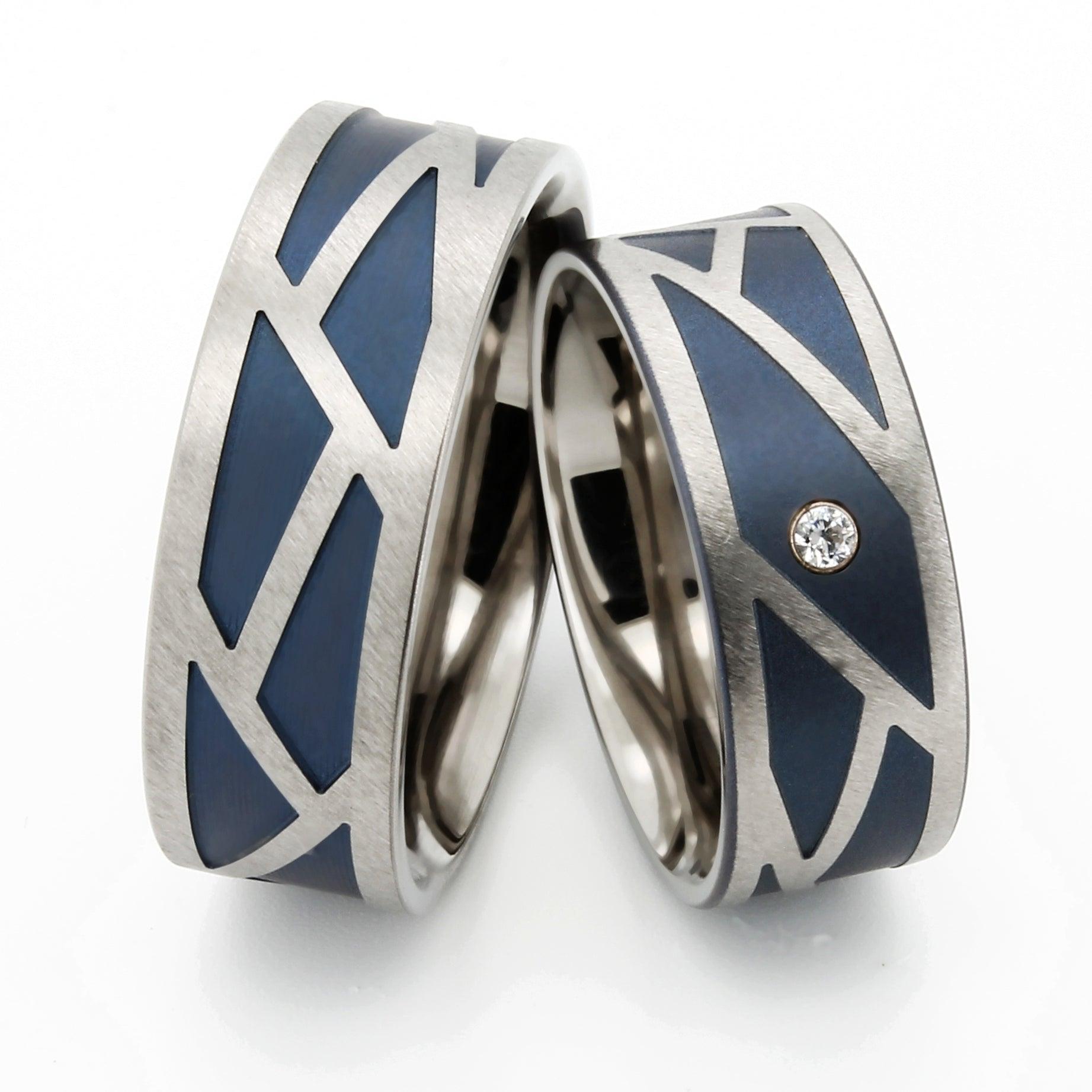 Partnerringe mit Blau ERB30 - TICO