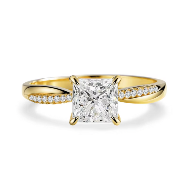 14K Gelbgold Solit√§r 1ct Lab Grown Diamant