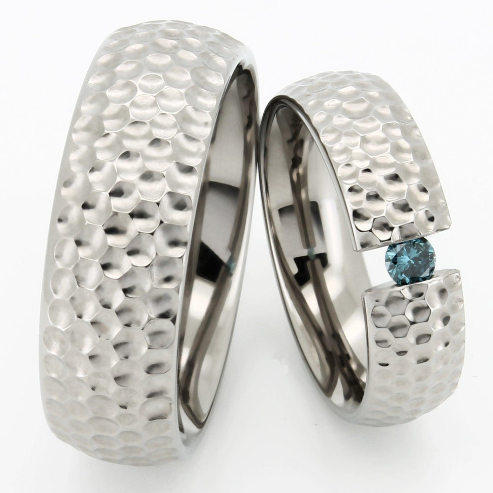 Eheringe Berlin Edition mit 3mm Blauem Diamant 0.11ct - TICO