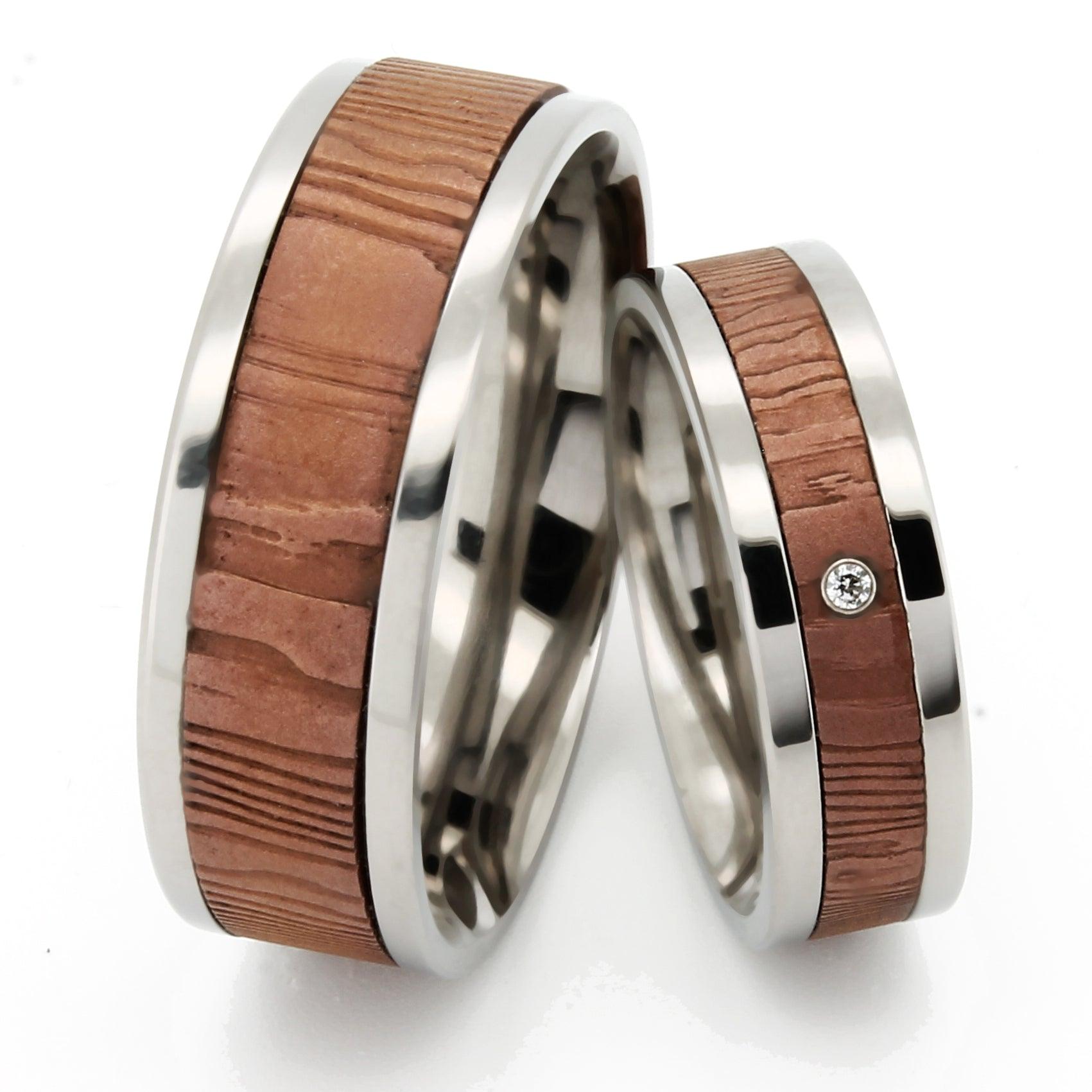 Eheringe Berlin EditionTitan mit Diamant und Gravur