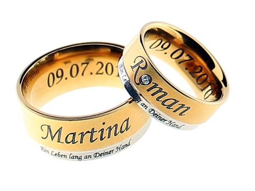 Freundschaftsringe aus Titan mit individueller Innengravur