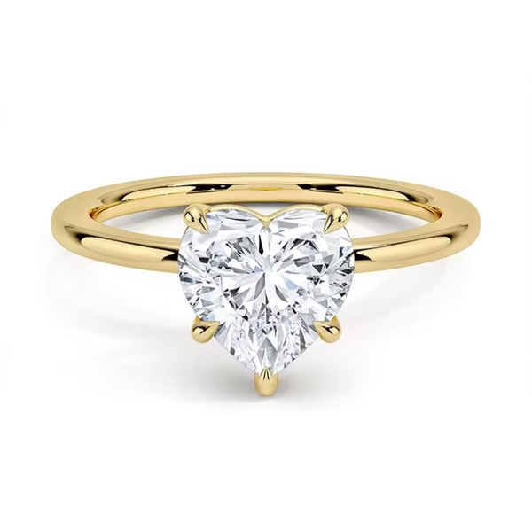 Gelbgoldring 1ct Lab Grown Diamant Herz-Schliff