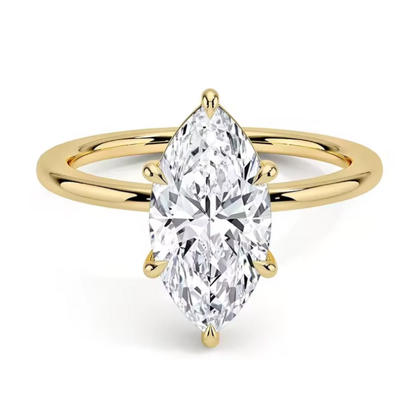 Gelbgoldring 1ct Lab Grown Diamant Marquise-Schliff