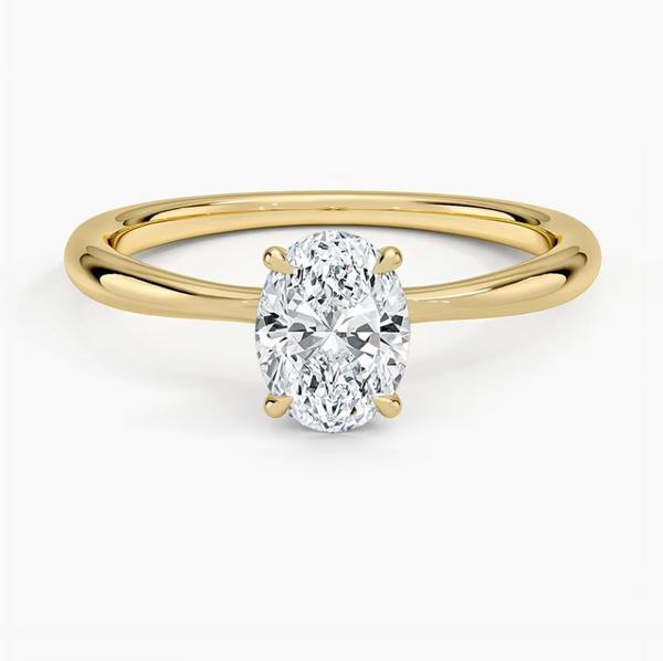 Gelbgoldring 1ct Lab Grown Diamant Oval-Schliff