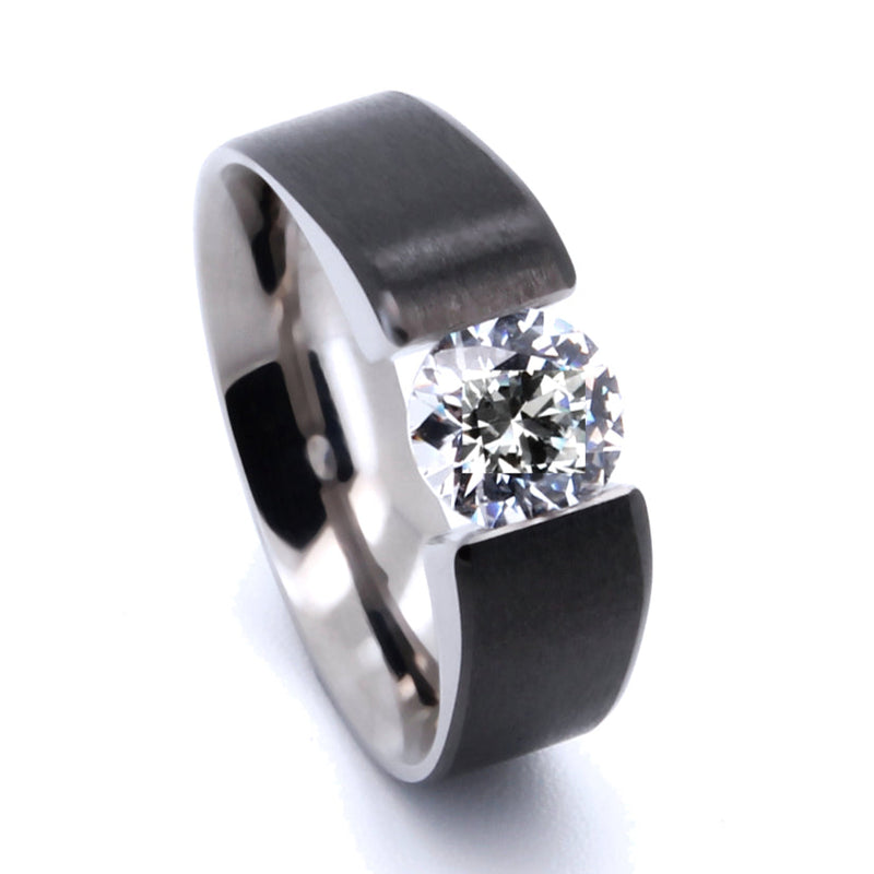 Verlobungsring Titan Halo mit Pavé