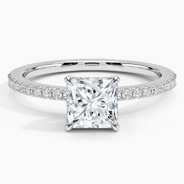 Wei√ügoldring 1ct Lab Grown Diamant Prinzess-Schliff