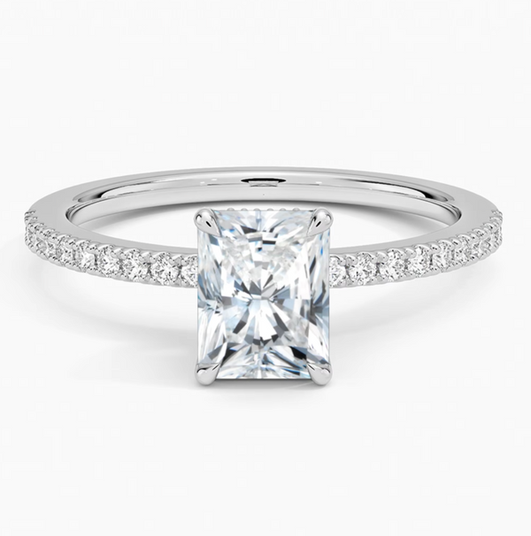 Wei√ügoldring 1ct Lab Grown Diamant Radiant-Schliff
