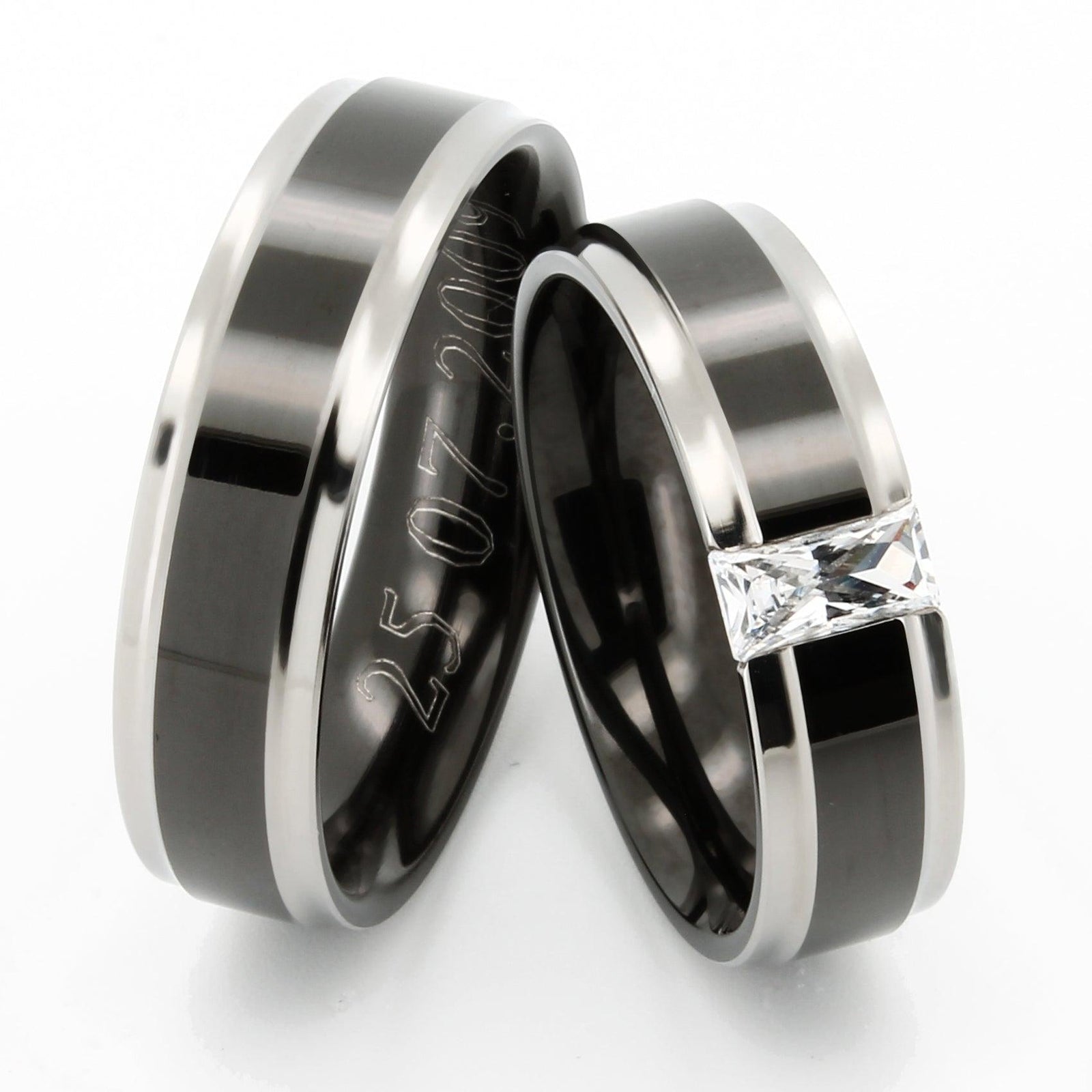 Schwarzer Titanring DLC-beschichtet